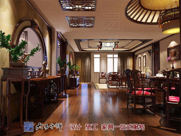 遼寧盤錦220平米別墅中式設(shè)計，感受中式別墅中式裝修的氣息